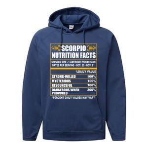 Scorpio Funny Scorpio Nutrition Facts Cute Gift Performance Fleece Hoodie