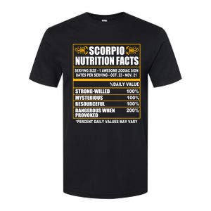 Scorpio Funny Scorpio Nutrition Facts Cute Gift Softstyle CVC T-Shirt