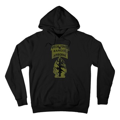 Special Forces Sf Ranger Tab Od Green Vintage Hoodie