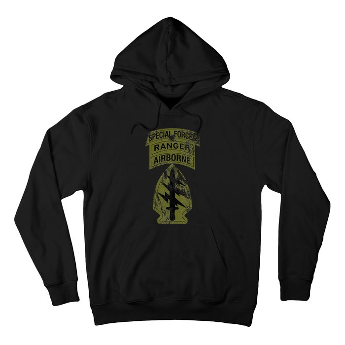 Special Forces Sf Ranger Tab Od Green Vintage Hoodie