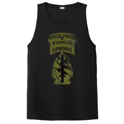 Special Forces Sf Ranger Tab Od Green Vintage PosiCharge Competitor Tank