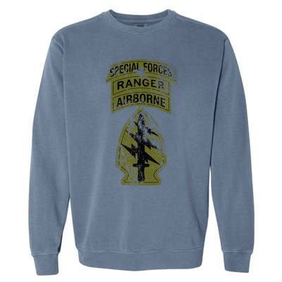 Special Forces Sf Ranger Tab Od Green Vintage Garment-Dyed Sweatshirt