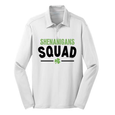 Shenanigans Squad St Patricks Day Silk Touch Performance Long Sleeve Polo