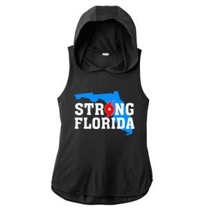 Strong Florida Support Map Ladies PosiCharge Tri-Blend Wicking Draft Hoodie Tank