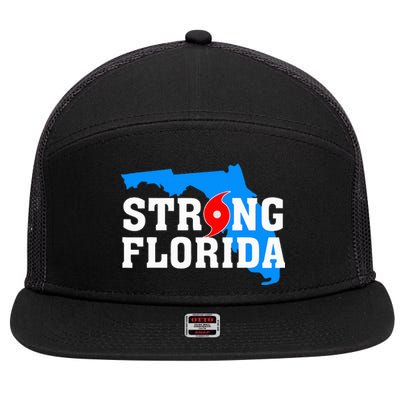 Strong Florida Support Map 7 Panel Mesh Trucker Snapback Hat