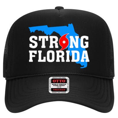 Strong Florida Support Map High Crown Mesh Back Trucker Hat