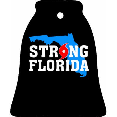 Strong Florida Support Map Ceramic Bell Ornament