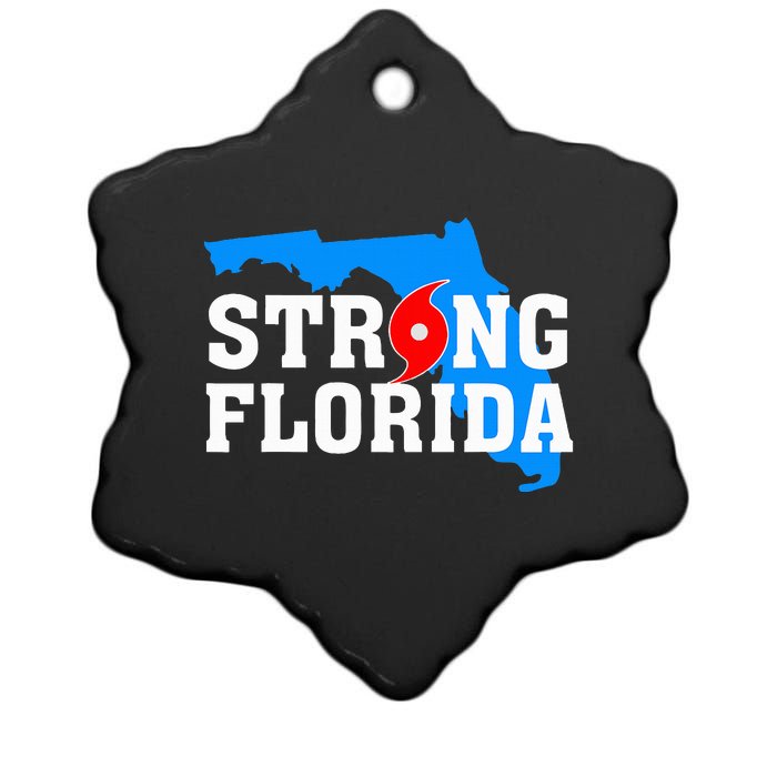 Strong Florida Support Map Ceramic Star Ornament