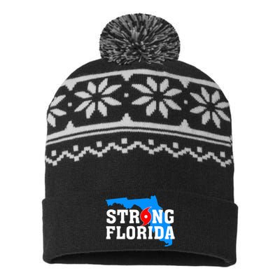 Strong Florida Support Map USA-Made Snowflake Beanie