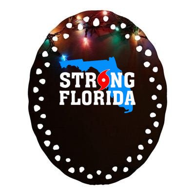 Strong Florida Support Map Ceramic Oval Ornament