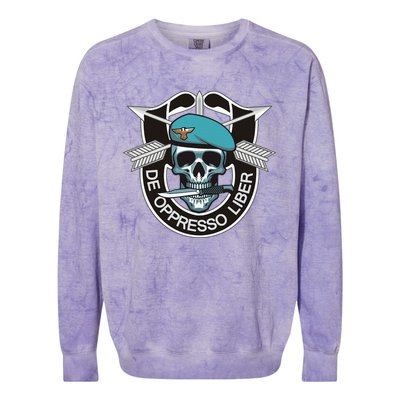 Special Forces Skull De Oppresso Liber Colorblast Crewneck Sweatshirt