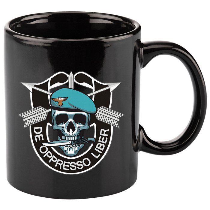 Special Forces Skull De Oppresso Liber 11oz C Handle Ceramic Mug