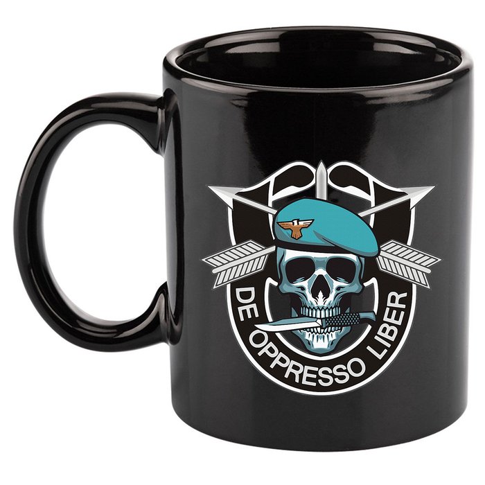 Special Forces Skull De Oppresso Liber 11oz C Handle Ceramic Mug