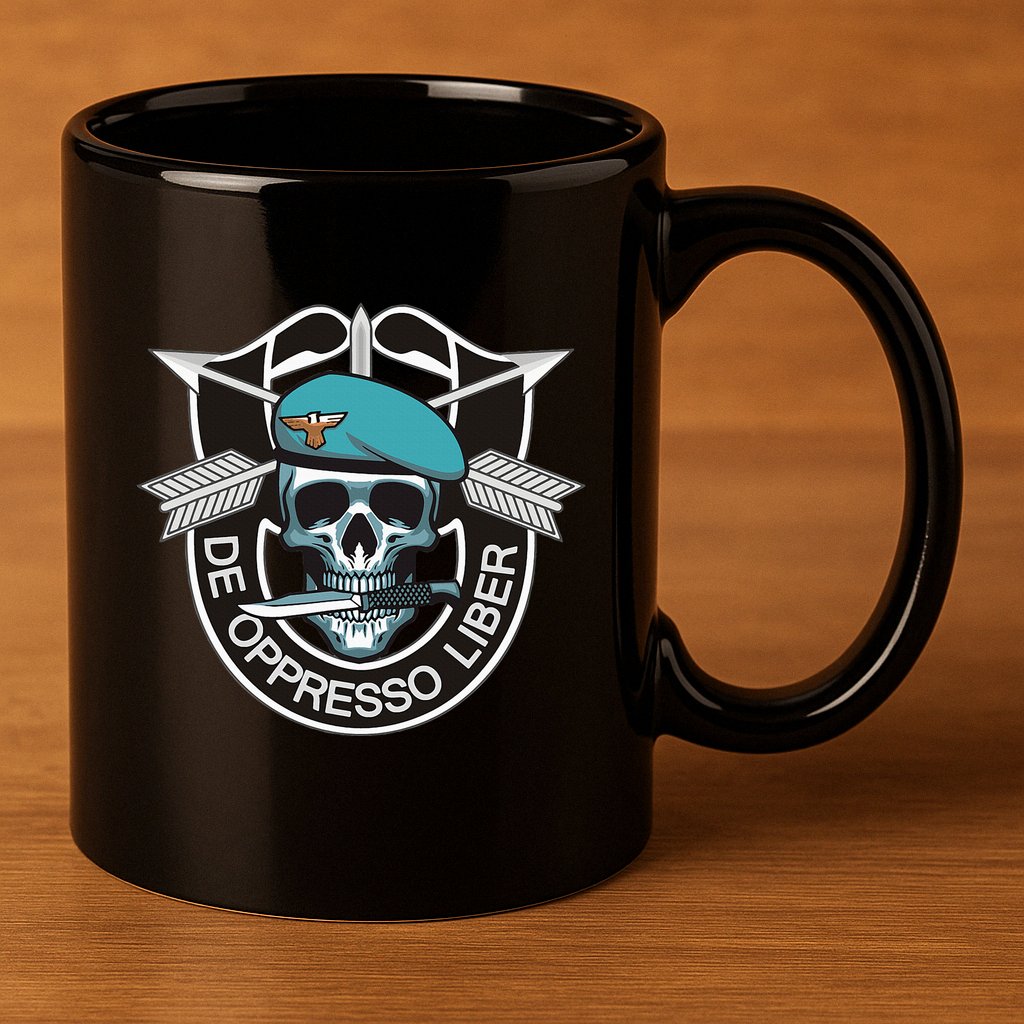Special Forces Skull De Oppresso Liber 11oz C Handle Ceramic Mug