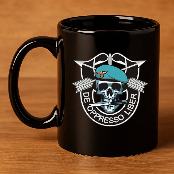 Special Forces Skull De Oppresso Liber 11oz C Handle Ceramic Mug