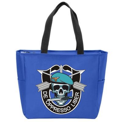 Special Forces Skull De Oppresso Liber Zip Tote Bag