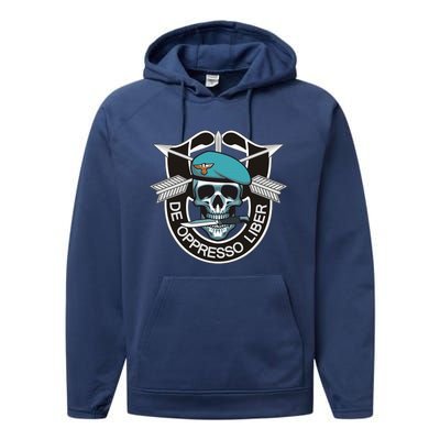 Special Forces Skull De Oppresso Liber Performance Fleece Hoodie