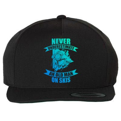 Skiing Funny Skier Never Underestimate An Old On Skis Cool Gift Wool Snapback Cap