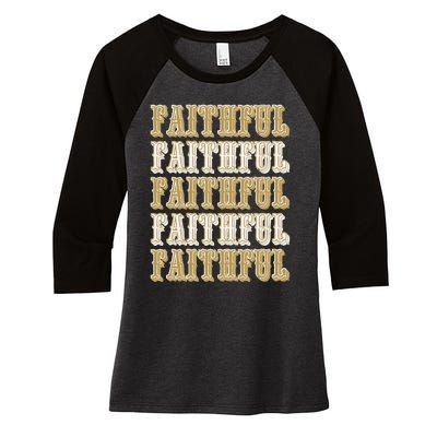 San Francisco Sunday Faithful Women's Tri-Blend 3/4-Sleeve Raglan Shirt