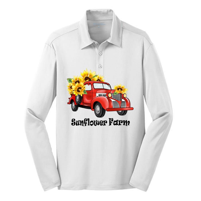 Sunflower Farm Sublimation Silk Touch Performance Long Sleeve Polo