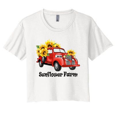 Sunflower Farm Sublimation Women's Crop Top Tee