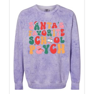 SantaS Favorite School Psych Christmas Psychologist Colorblast Crewneck Sweatshirt