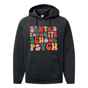 SantaS Favorite School Psych Christmas Psychologist Performance Fleece Hoodie