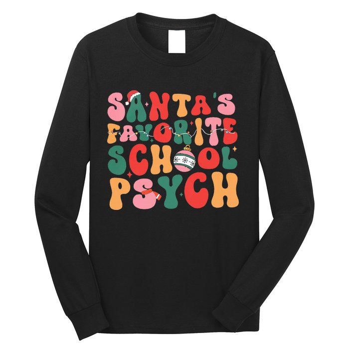 SantaS Favorite School Psych Christmas Psychologist Long Sleeve Shirt