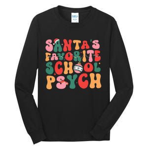 SantaS Favorite School Psych Christmas Psychologist Tall Long Sleeve T-Shirt