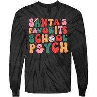 SantaS Favorite School Psych Christmas Psychologist Tie-Dye Long Sleeve Shirt