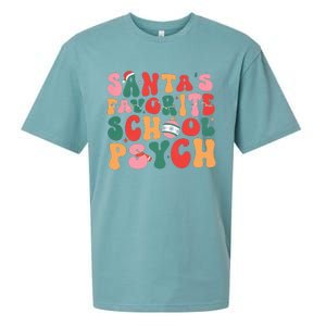 SantaS Favorite School Psych Christmas Psychologist Sueded Cloud Jersey T-Shirt