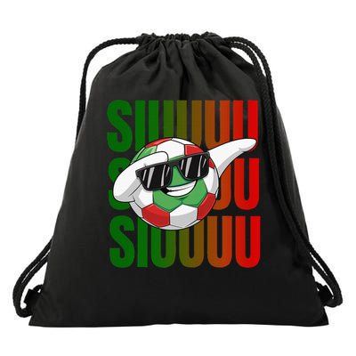 Siuuu Funny Soccer Football  Drawstring Bag