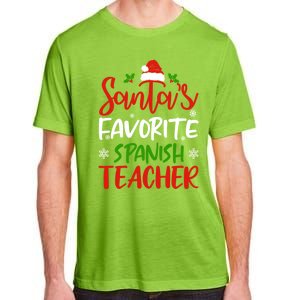 SantaS Favorite Spanish Teacher Funny Christmas Funny Gift Adult ChromaSoft Performance T-Shirt