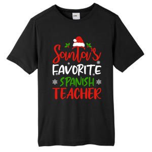 SantaS Favorite Spanish Teacher Funny Christmas Funny Gift Tall Fusion ChromaSoft Performance T-Shirt