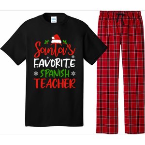 SantaS Favorite Spanish Teacher Funny Christmas Funny Gift Pajama Set