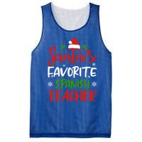 SantaS Favorite Spanish Teacher Funny Christmas Funny Gift Mesh Reversible Basketball Jersey Tank