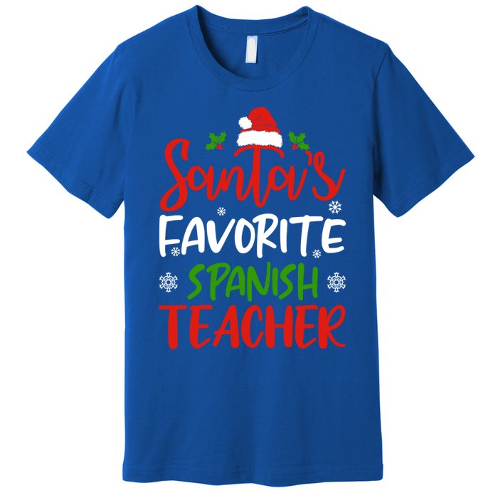 SantaS Favorite Spanish Teacher Funny Christmas Funny Gift Premium T-Shirt