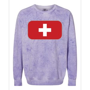 Switzerland Flag Soccer Team World Cup 2022 Swiss Flag Colorblast Crewneck Sweatshirt