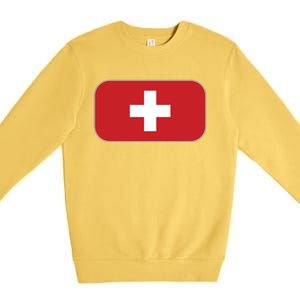 Switzerland Flag Soccer Team World Cup 2022 Swiss Flag Premium Crewneck Sweatshirt