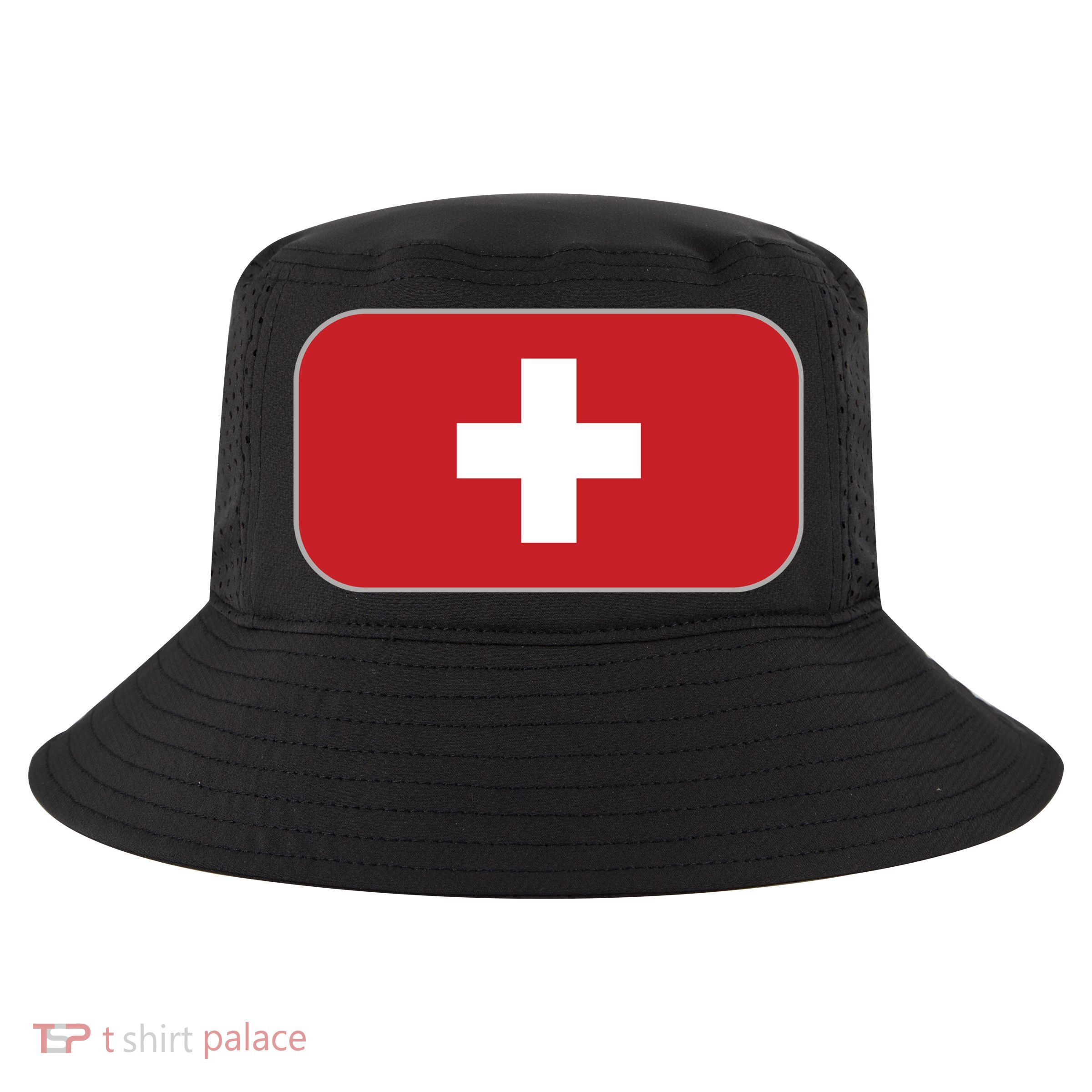 Switzerland Flag Soccer Team World Cup 2022 Swiss Flag Cool Comfort Performance Bucket Hat