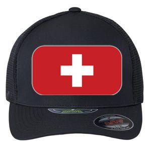 Switzerland Flag Soccer Team World Cup 2022 Swiss Flag Flexfit Unipanel Trucker Cap