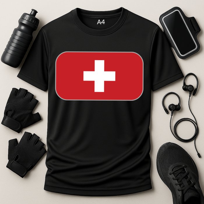 Switzerland Flag Soccer Team World Cup 2022 Swiss Flag Cooling Performance Crew T-Shirt