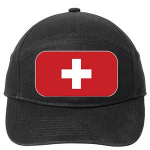 Switzerland Flag Soccer Team World Cup 2022 Swiss Flag 7-Panel Snapback Hat