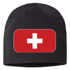 Switzerland Flag Soccer Team World Cup 2022 Swiss Flag Sustainable Beanie