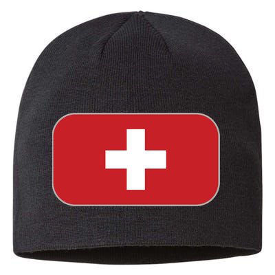 Switzerland Flag Soccer Team World Cup 2022 Swiss Flag Sustainable Beanie