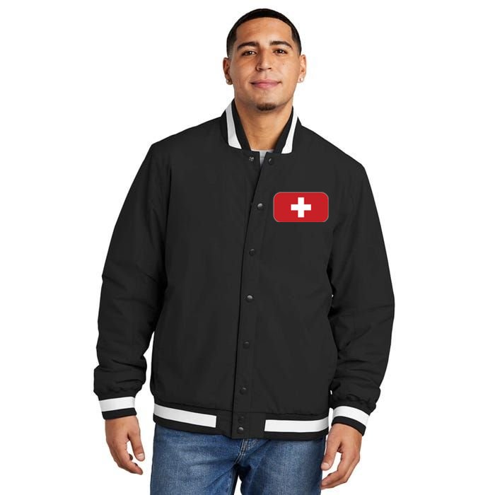 Switzerland Flag Soccer Team World Cup 2022 Swiss Flag Insulated Varsity Jacket