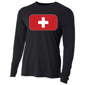 Switzerland Flag Soccer Team World Cup 2022 Swiss Flag Cooling Performance Long Sleeve Crew