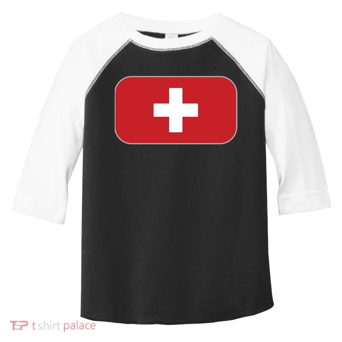 Switzerland Flag Soccer Team World Cup 2022 Swiss Flag Toddler Fine Jersey T-Shirt