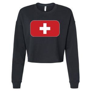 Switzerland Flag Soccer Team World Cup 2022 Swiss Flag Cropped Pullover Crew