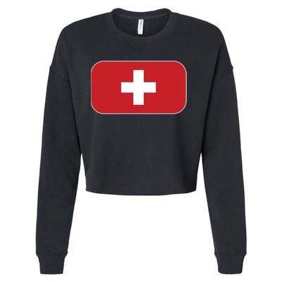 Switzerland Flag Soccer Team World Cup 2022 Swiss Flag Cropped Pullover Crew
